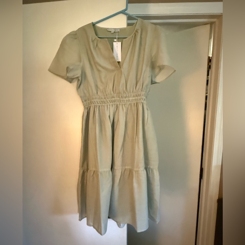 Baltic Born Dita Light Green Short Sleeve Dress